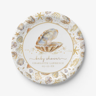 Kleine Pearl Ocean Summer Baby Dusche Pappteller
