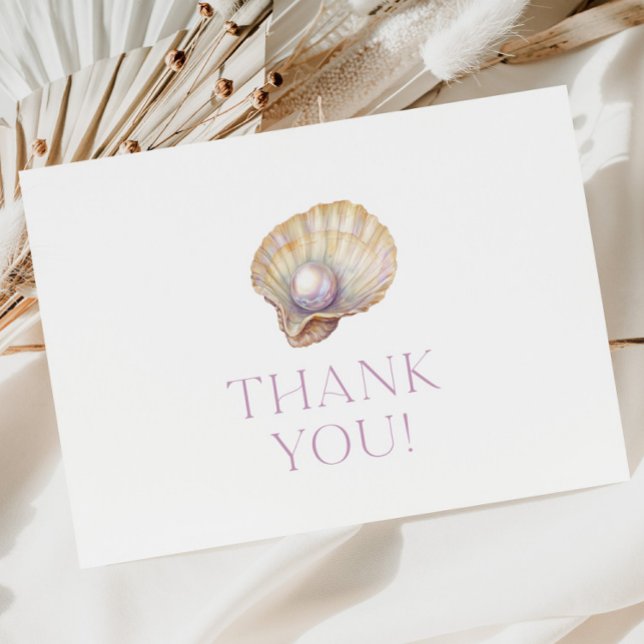 Kleine Pearl Oyster Babydusche Danke Karte (Von Creator hochgeladen)