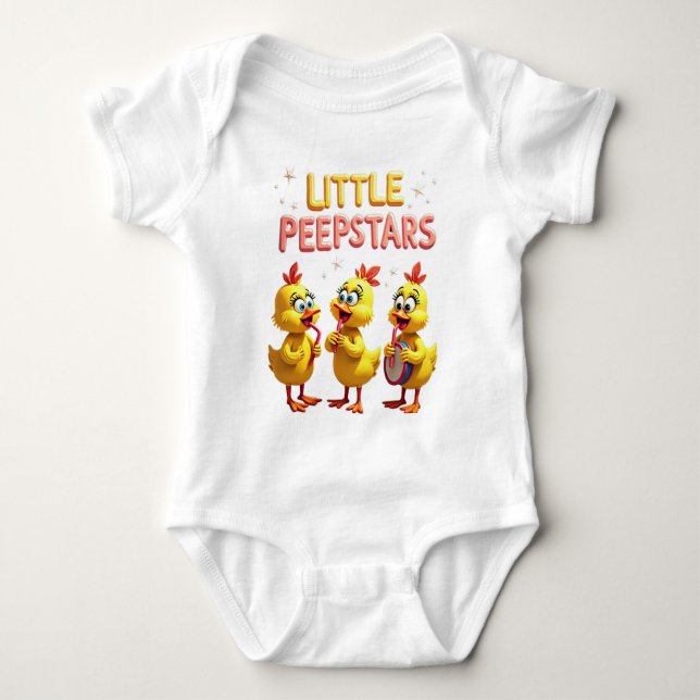 Kleine Peepstars - Retro Osterband Vibes Baby Strampler (Vorderseite)