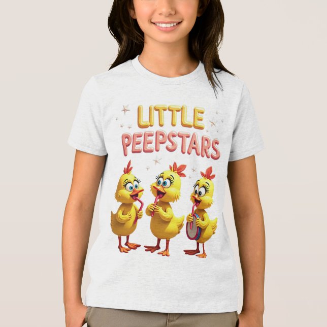 Kleine Peepstars - Retro Osterband Vibes Tri-Blend Shirt (Vorderseite)