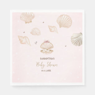 Kleine Perlmuscheln Punkte Baby Shower Serviette