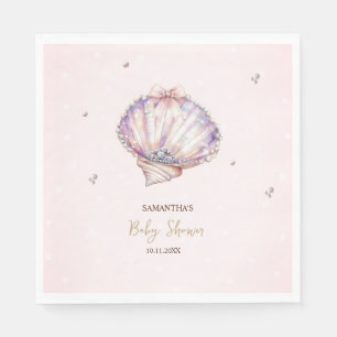 Kleine Perlmutt Muscheln Diamanten Punkte Babypart Serviette