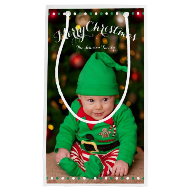 Kleine Personalisierte Weihnachtsgeschenktaschen Geschenktüte (Vorderseite)