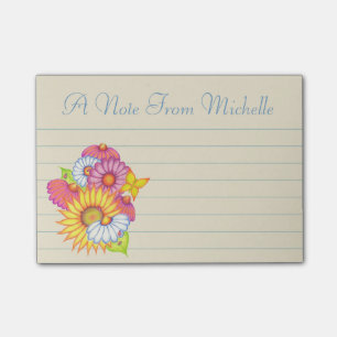 Kleine Personalisierte Wildblumen Post IT Notes Post-it Klebezettel
