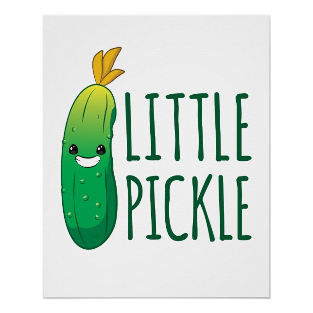 Kleine Pickle Niedliche grüne Pickle mit Sonnenbri Poster (Vorderseite)