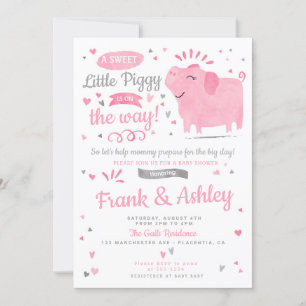 Kleine Piggy Baby Girl Dusche Einladung