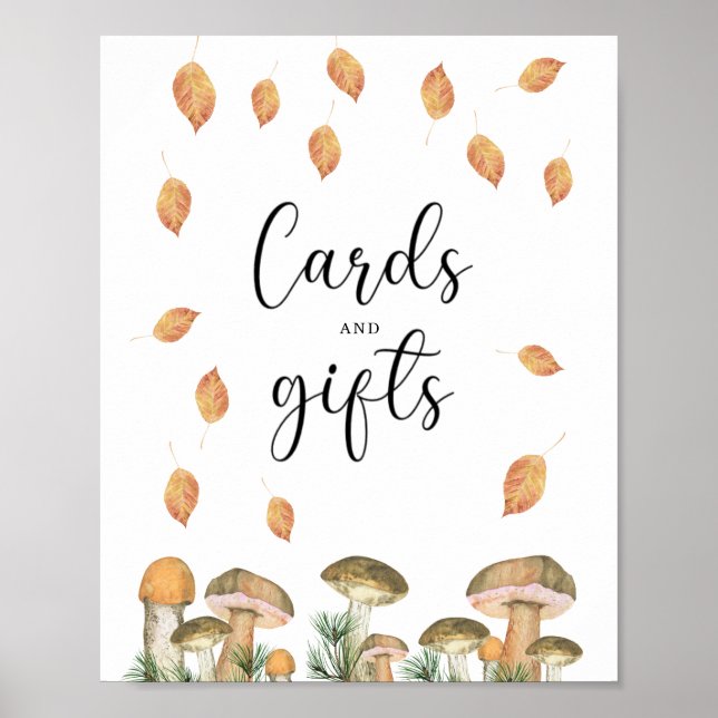 kleine Pilze - Karten und Geschenke Babydusche Poster (Vorne)