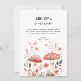 Kleine Pilze Wildblume Babydusche Danke Einladung
