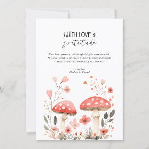 Kleine Pilze Wildblume Babydusche Danke Einladung