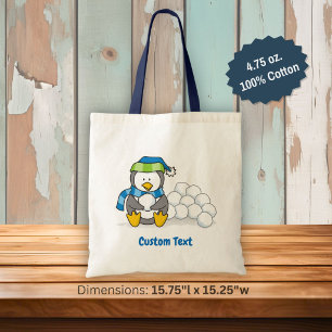 Kleine Pinguin-Tasche mit Schneebällen Tragetasche