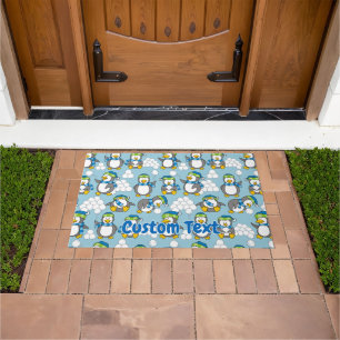Kleine Pinguine Background Doormat Fußmatte