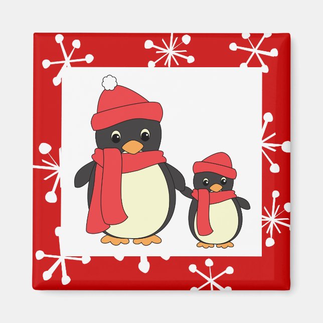 Kleine Pinguine für einen Spaziergang Magnet (Vorne)