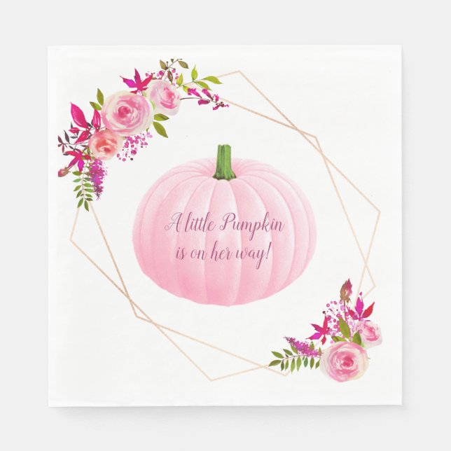 Kleine Pink Pumpkin Baby Dusche Serviette (Vorderseite)