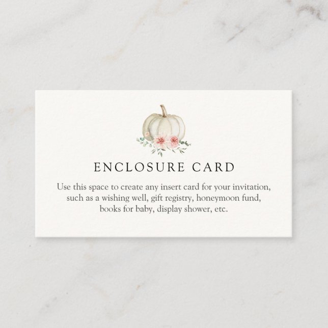 Kleine Pink Pumpkin Custom Enclosure Card Begleitkarte (Vorderseite)