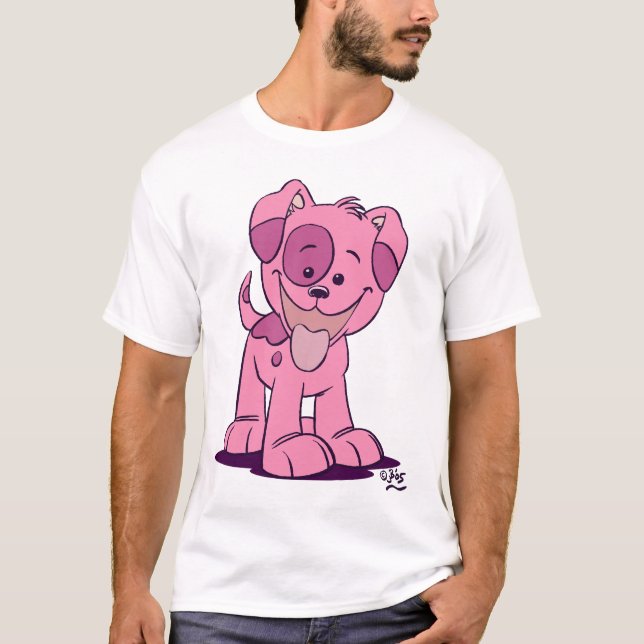 Kleine, pinkfarbene Welpenkinder T - Shirt (Vorderseite)