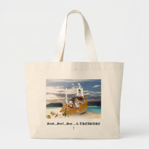 Kleine Piraten-Ratten-Strand-Tasche Jumbo Stoffbeutel