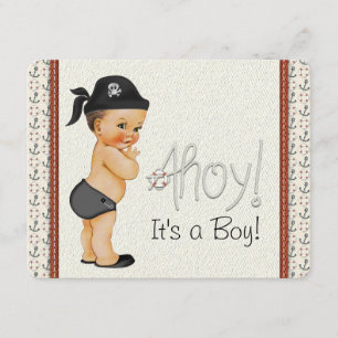 Kleine Piratenjungen Maritime Babyparty Einladung
