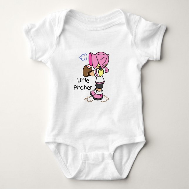 Kleine Pitcher Girls Baseball Tshirts und Geschenk (Vorderseite)
