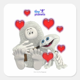 Kleine Planeten Alles, was du brauchst, ist Liebe Quadratischer Aufkleber
