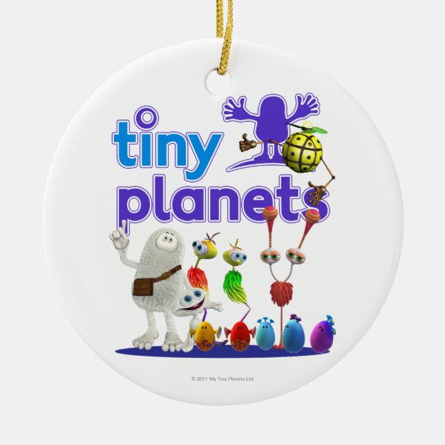 Kleine Planeten-Familie Keramik Ornament (Vorne)