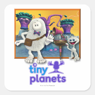 Kleine Planeten Jammin Sitzung Quadratischer Aufkleber