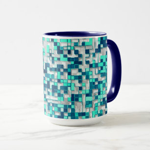 Kleine Plätze, in Blautönen gehalten Tasse