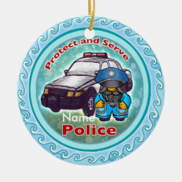 Kleine Polizeiverzierung Polizist Keramik Ornament