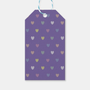 Kleine Polka Herzen auf Ultra Violet Lila Geschenkanhänger