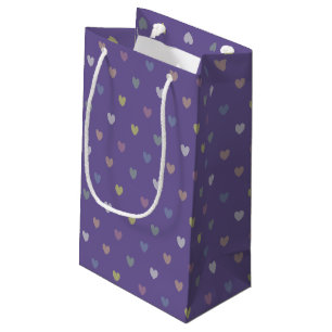 Kleine Polka Herzen auf Ultra Violet Lila Geschenktüte