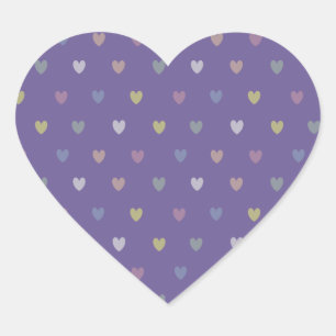 Kleine Polka Herzen auf Ultra Violet Lila Herz-Aufkleber