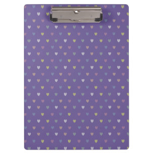 Kleine Polka Herzen auf Ultra Violet Lila Klemmbrett
