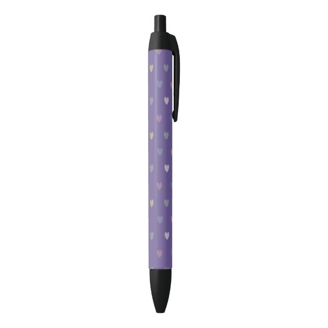 Kleine Polka Herzen auf Ultra Violet Lila Kugelschreiber (Unterseite (Vertikal))
