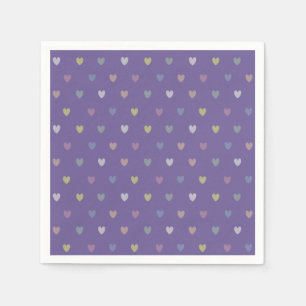 Kleine Polka Herzen auf Ultra Violet Lila Serviette