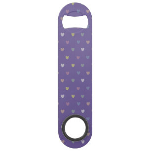Kleine Polka Herzen auf Ultra Violet Lila Speed Flaschenöffner