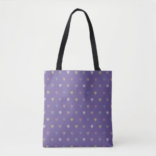 Kleine Polka Herzen auf Ultra Violet Lila Tasche