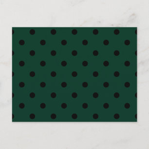 Kleine Polka-Punkte - schwarz auf dunkelgrün Postkarte