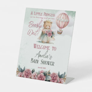 Kleine Princess Bear Bearly Wait Girl Baby Dusche Sockelschild