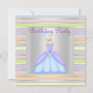 KLEINE PRINCESS BIRTHDAY PARTY INVITATION Silber Einladung