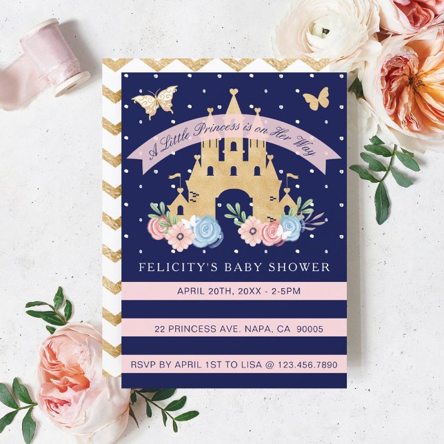 Kleine Princess Castle Baby Dusche Einladung (Little Princess Castle Baby Girl Shower Invitation)