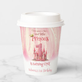 Kleine Princess Pink Burg 1. Geburtstag Pappbecher