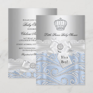 Kleine Prinz Diamant Krone Baby Shower Einladung