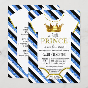 Kleine Prinz Glitter Baby Shower Einladung