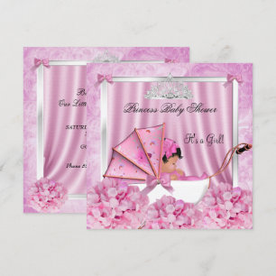 Kleine Prinzessin Baby Shower Mädchen Afroamerikan Einladung
