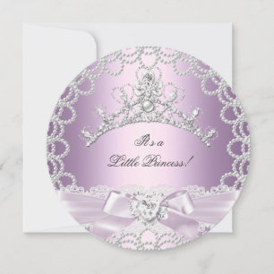 Kleine Prinzessin Baby Shower Mädchen Rosa Flieder Einladung