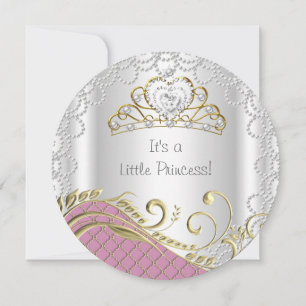 Kleine Prinzessin Baby Shower Mädchen Rosa Perle G Einladung