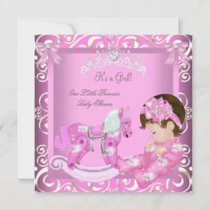Kleine Prinzessin Baby Shower Mädchen Schaukelpfer Einladung