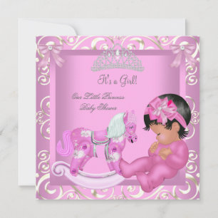 Kleine Prinzessin Baby Shower Mädchen Schaukelpfer Einladung