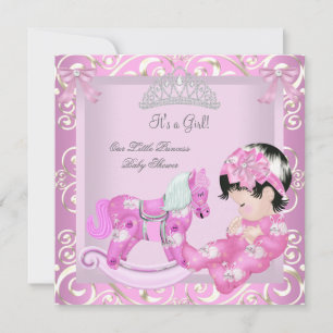 Kleine Prinzessin Baby Shower Mädchen Schaukelpfer Einladung