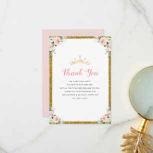 kleine Prinzessin Babydusche danke Karte