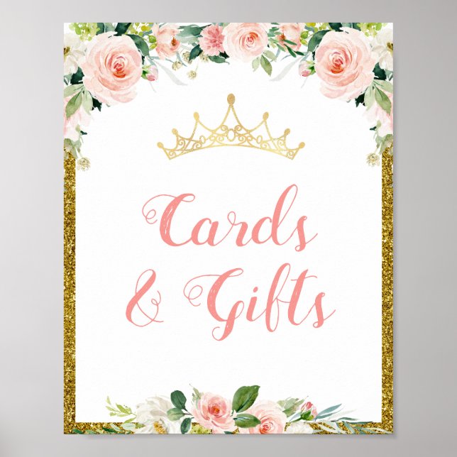 kleine Prinzessin Babyduschkarten und Geschenkschi Poster (Vorne)